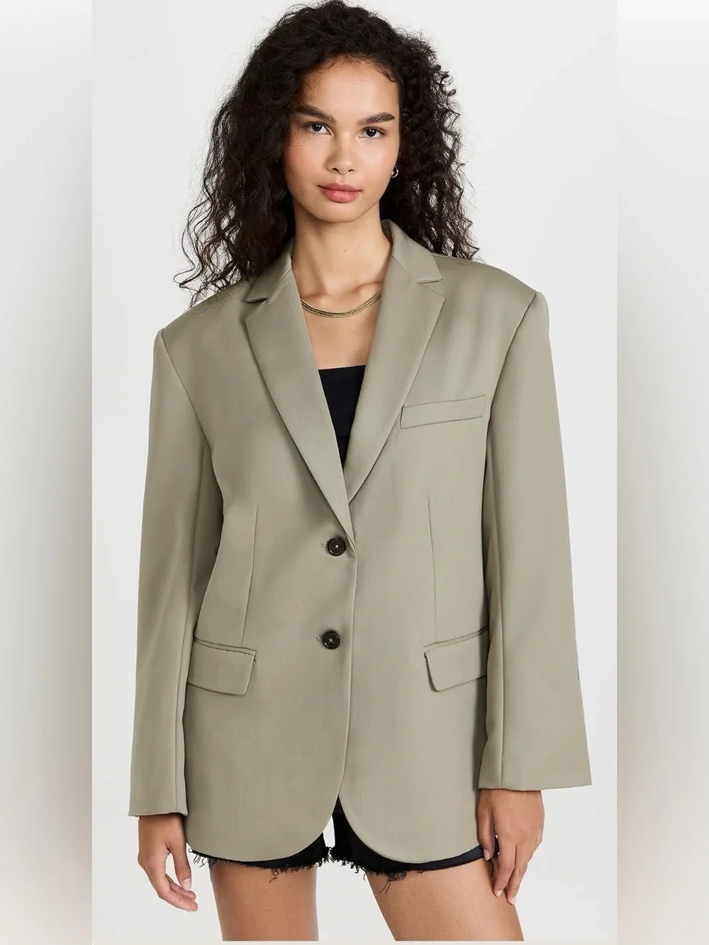 Anine Bing Quinn Blazer in Sage Green